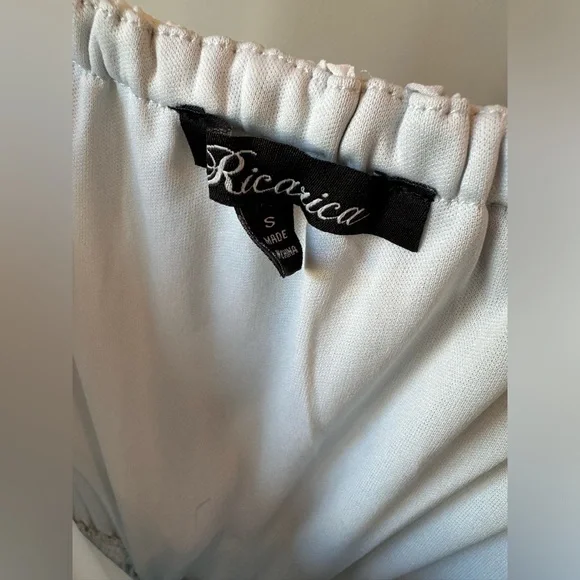 NWOT • Baltic Born • Pleated Off The Shoulder Grey Floral Dress • Small - Picture 3 of 4